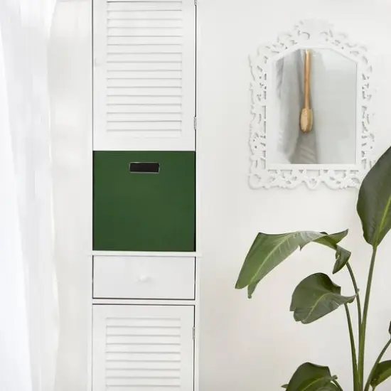 DII&reg; 13" Polyester Solid Storage Cube Hunter Green {6}