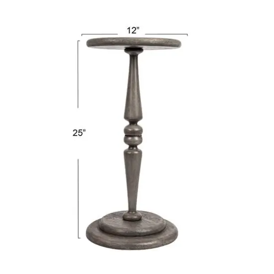 Hello Honey&reg; Bishop Pedestal Cocktail Side Table Dove Gray {6}