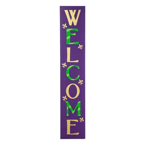 Glitzhome&reg; 42" Mardi Gras WELCOME Wooden Porch Sign {1}