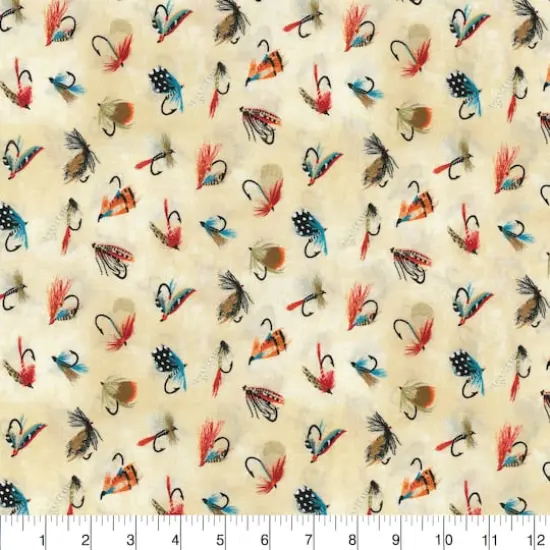 Fabric Traditions Fishing Lures Cotton Fabric {3}