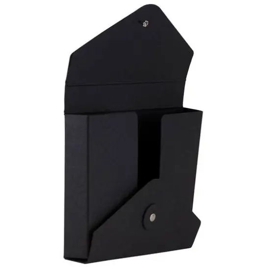 JAM Paper Black 5.25" x 6.75" Button & String Tie Portfolio  {6}