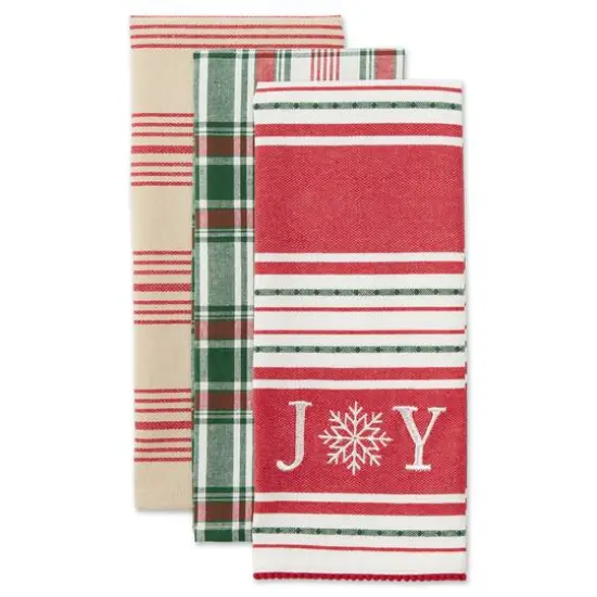 DII&reg; Assorted Joy Snowflake Dishtowel Set {4}