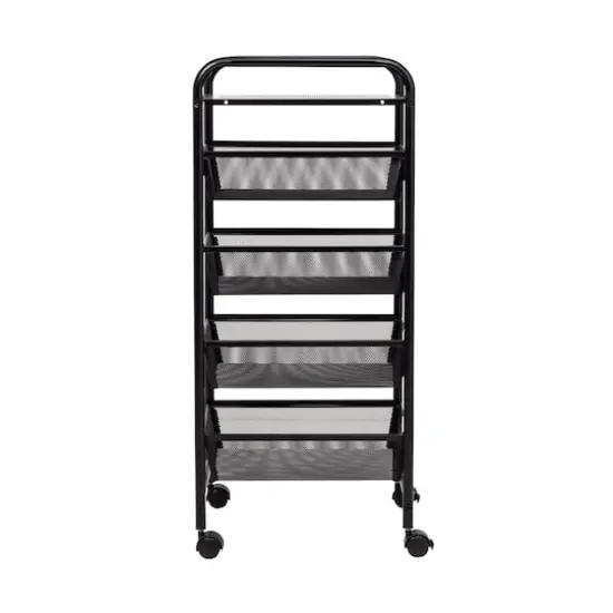 Honey Can Do Black 4-Drawer Rolling Cart {9}