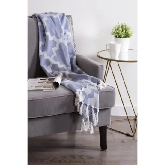 DII&reg; French Blue Lattice Throw {6}