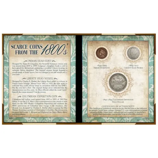Scarce Coins From The 1800s Indian Head Cent, Liberty Nickel & First Commemorative Coin {1}