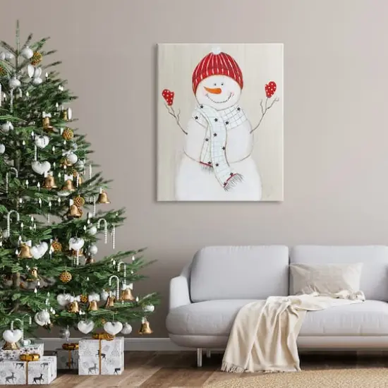 Stupell Industries 36" x 48" Seasonal Smiling Snowman Canvas Wall Art {3}
