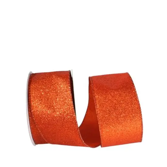 JAM Paper 2.5" x 10yd. Glitter Lamé Wired Ribbon Gold/Silver {2}