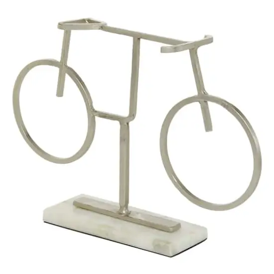 13" Silver Metal Contemporary Bicycle Sculpture {1}