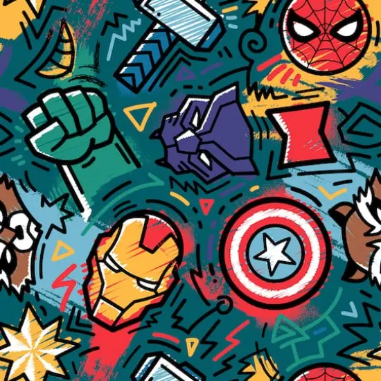 Springs Creative Marvel&reg; Avengers Cartoon Faces Fleece {4}