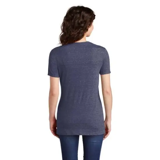 JERZEES&reg; Ladies Snow Heather Jersey V-Neck T-Shirt Navy {6}