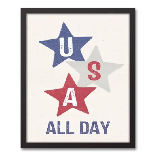 USA All Day Black Framed Canvas {1}
