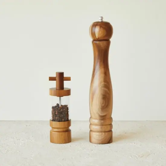 Hello Honey&reg; 11.5" Natural Acacia Wood Salt & Pepper Mill {3}