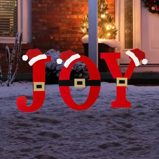 Glitzhome&reg; 2.5ft. Metal Joy Yard Stake Set {4}