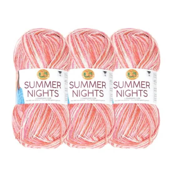 3 Pack Lion Brand&reg; Summer Nights Yarn Tropical Punch {1}