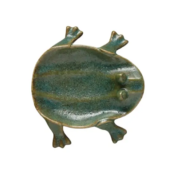 Hello Honey&reg; Green Glazed Footed Frog Dish {1}