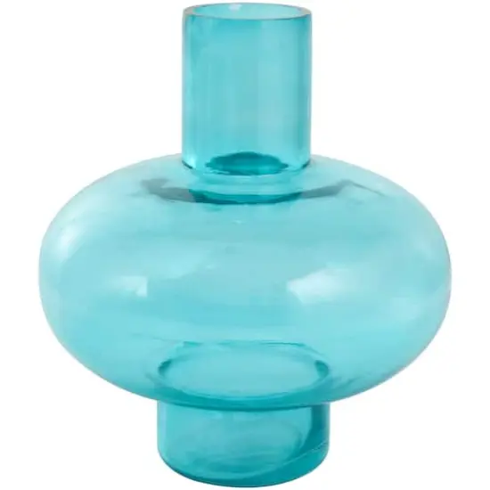 Blue Glass Rounded Vase Set {5}