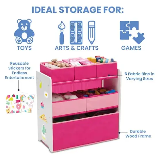 Design and Store Pink 6 Bin Toy Organizer {3}