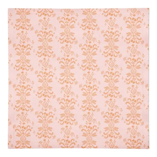 Floral Crest Cotton Twill Napkin Orange {1}