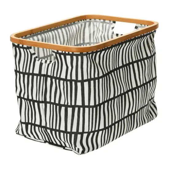 Household Essentials Krush Bamboo Rimmed Basket Set Black {7}
