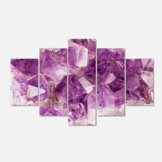 Designart - Purple Amethyst Macro - Contemporary Canvas Wall Art Print {1}