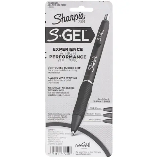 Sharpie&reg; S-Gel&trade; Bold Point Black Pens, 4ct. {3}