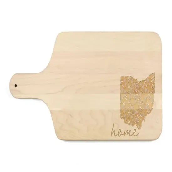 17" Floral Home State Maple Paddle Cutting Board Ohio {1}