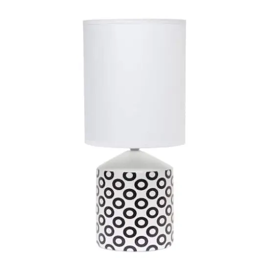 Simple Designs 18.5" Fresh Prints Table Lamp Black and White Circles {1}