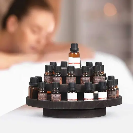 Rotating Essential Oils Storage Rack Dark Brown {9}