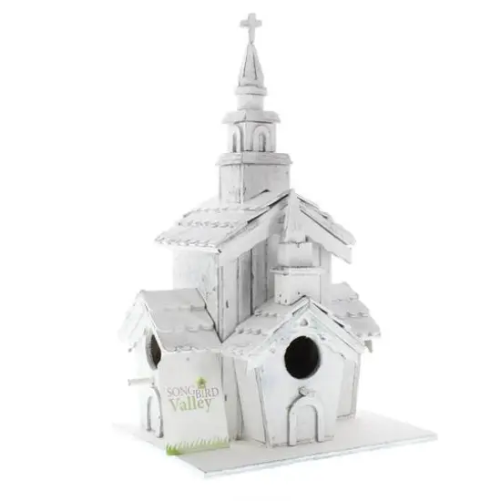 12.75" Little White Chapel Birdhouse {3}