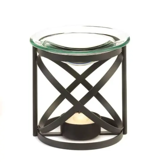 3.5" Modern Orbital Metal & Glass Tea Candle Oil Warmer {1}