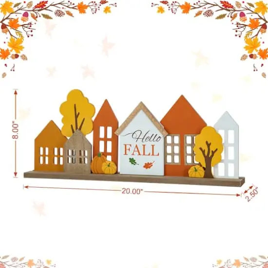 Glitzhome&reg; 20" Fall Wood House Table D&eacute;cor {9}