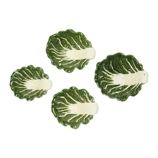 Hello Honey&reg; Green Hand-Painted Cabbage Shaped Stoneware Bowls, 4ct. {3}