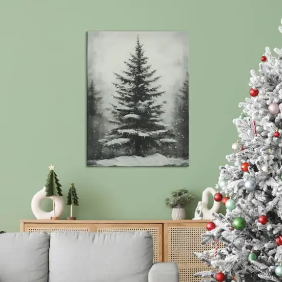 12" x 16" Black & White Snowy Tree Canvas Wall D&eacute;cor by Ashland&reg; {7}