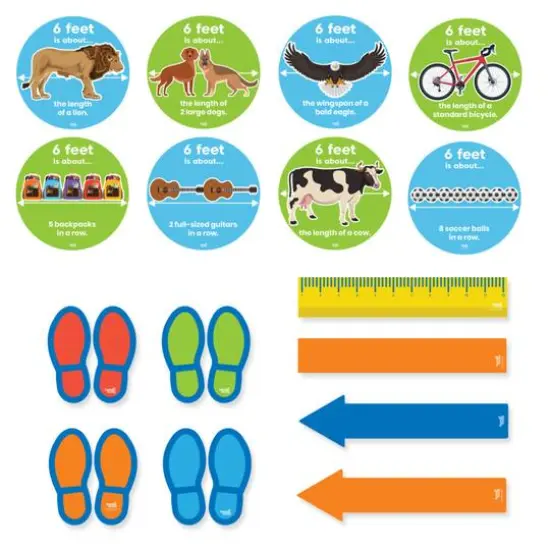 Hand2mind&reg; Social Distance Floor Decals Bundle, 50ct. {1}