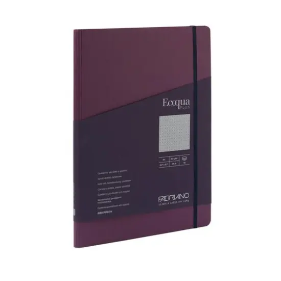 Fabriano&reg; Ecoqua Plus Dotted A4 Hidden Spiral-Bound Notebook Wine {1}