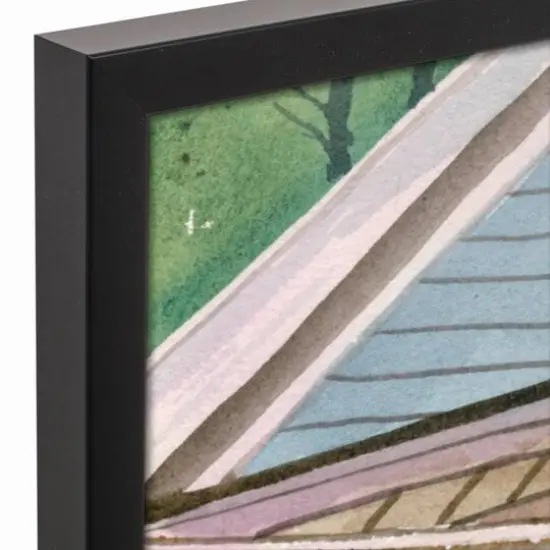 Patriotic Flag Porch Black Framed Canvas {4}