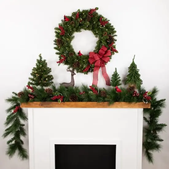 15" Unlit Downswept Village Pine Artificial Christmas Tree in Burlap Base {3}
