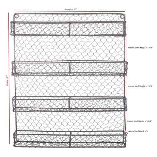 DII&reg; 21" 4 Tier Chicken Wire Spice Rack {5}