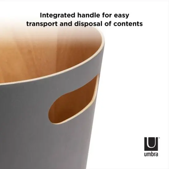 Umbra 2gal. Woodrow Trash Can Charcoal {7}