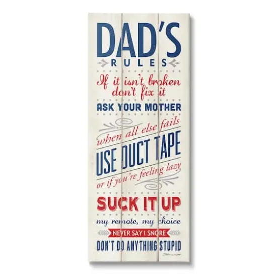 Stupell Industries Dad'S Rules Canvas Wall Art {1}