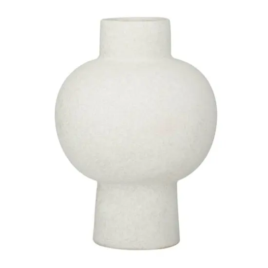 CosmoLiving by Cosmopolitan White Ceramic Modern Vase, 8" x 12" {6}