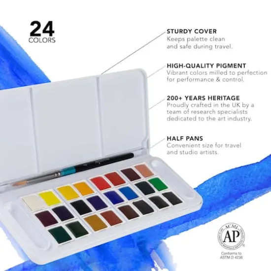 Daler-Rowney&reg; Aquafine 24 Color Watercolor Paint Travel Set {5}
