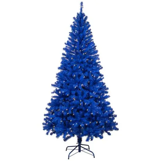 6ft. Pre-Lit Royal Blue Medium Pine Artificial Christmas Tree, Clear Lights {1}