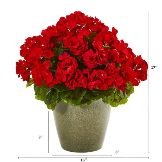17" UV Resistant Potted Geranium Plant {3}