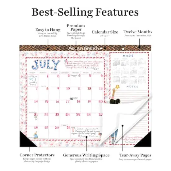 TF Publishing 2024 Susan Branch Large Desk Pad Monthly Blotter Calendar {4}