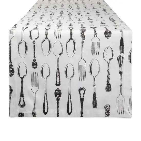 DII&reg; 72" Vintage Flatware Print Table Runner {1}