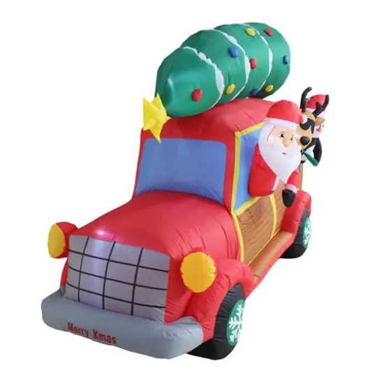 7ft. Inflatable Santa's Christmas Woody {3}