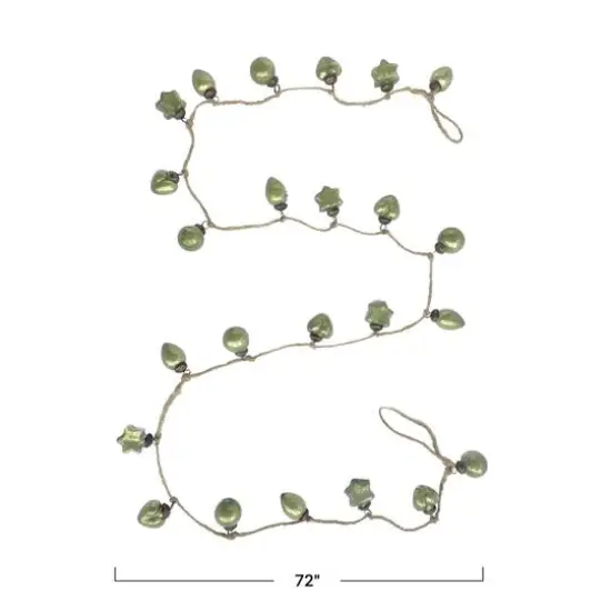 Hello Honey&reg; 6ft. Olive Green Embossed Mercury Glass Ornament Garland {3}