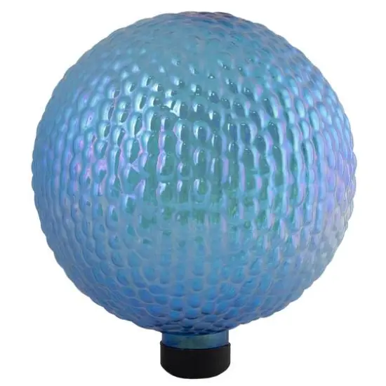 10" Iridescent Blue and Purple Textured Glass Gazing Ball {1}