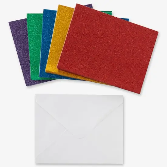 Glitter Rainbow Cards & Envelopes by Recollections™, 4.25" x 5.5" {4}
